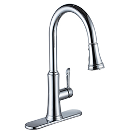 Transitional Pulldown Kitchen Faucet--Chrome